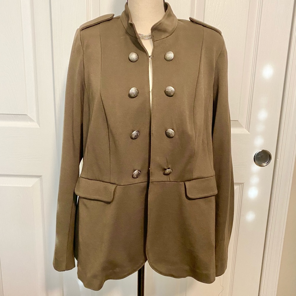 Lane Bryant Dark Olive Military Styled Blazer